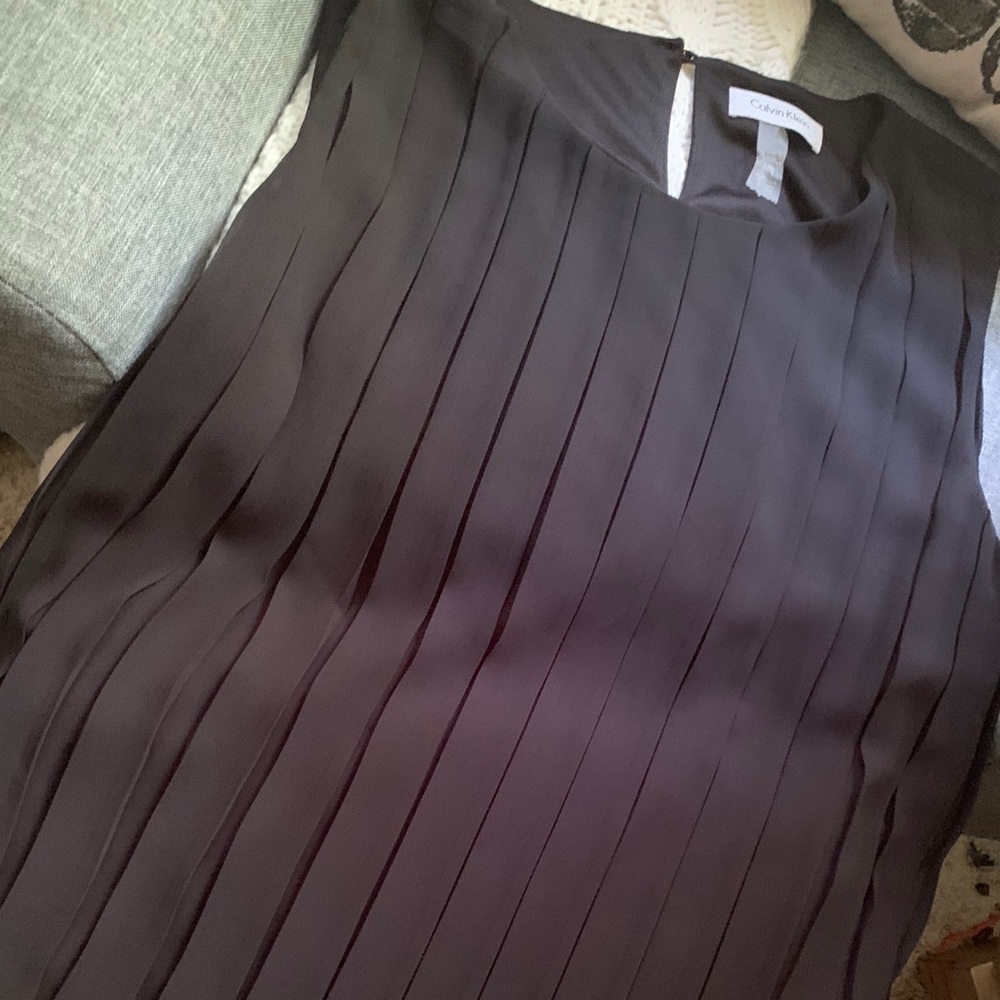 Calvin Klein Black Pleated top